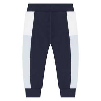 Younger Boys Navy Blue, Blue & White Joggers