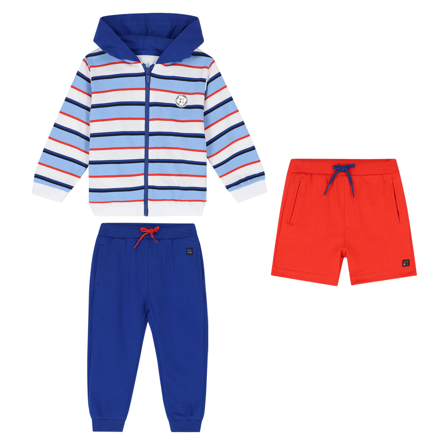 Younger Boys Blue 3 Piece Tracksuit, 1, hi-res image number null