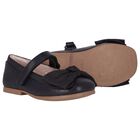 Younger Girls Black Flower Shoes, 1, hi-res