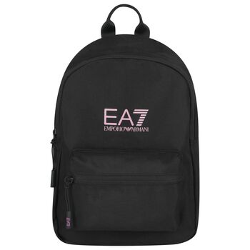 Girls Black & Pink Logo Backpack