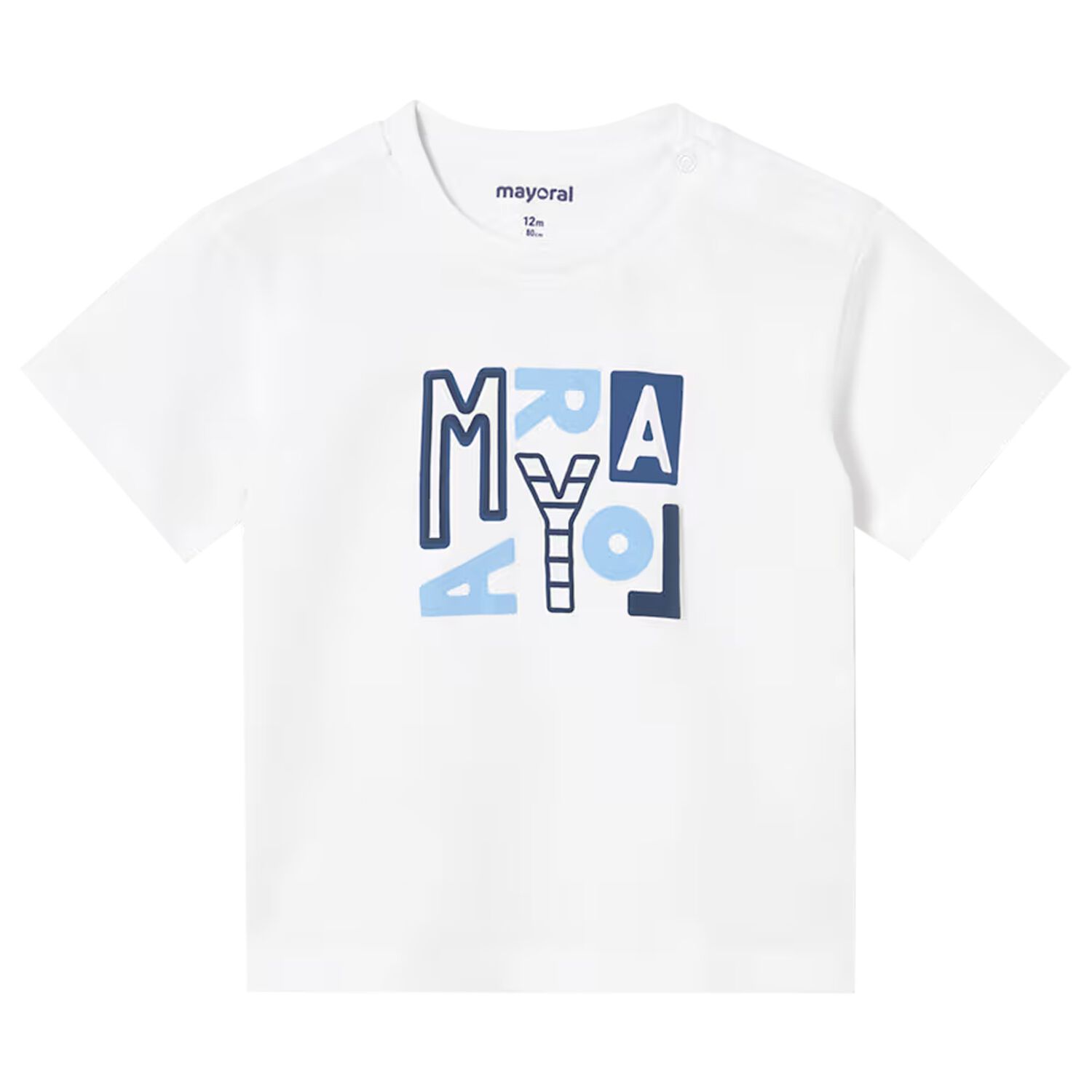 Younger Boys White Logo T-Shirt, 1, hi-res