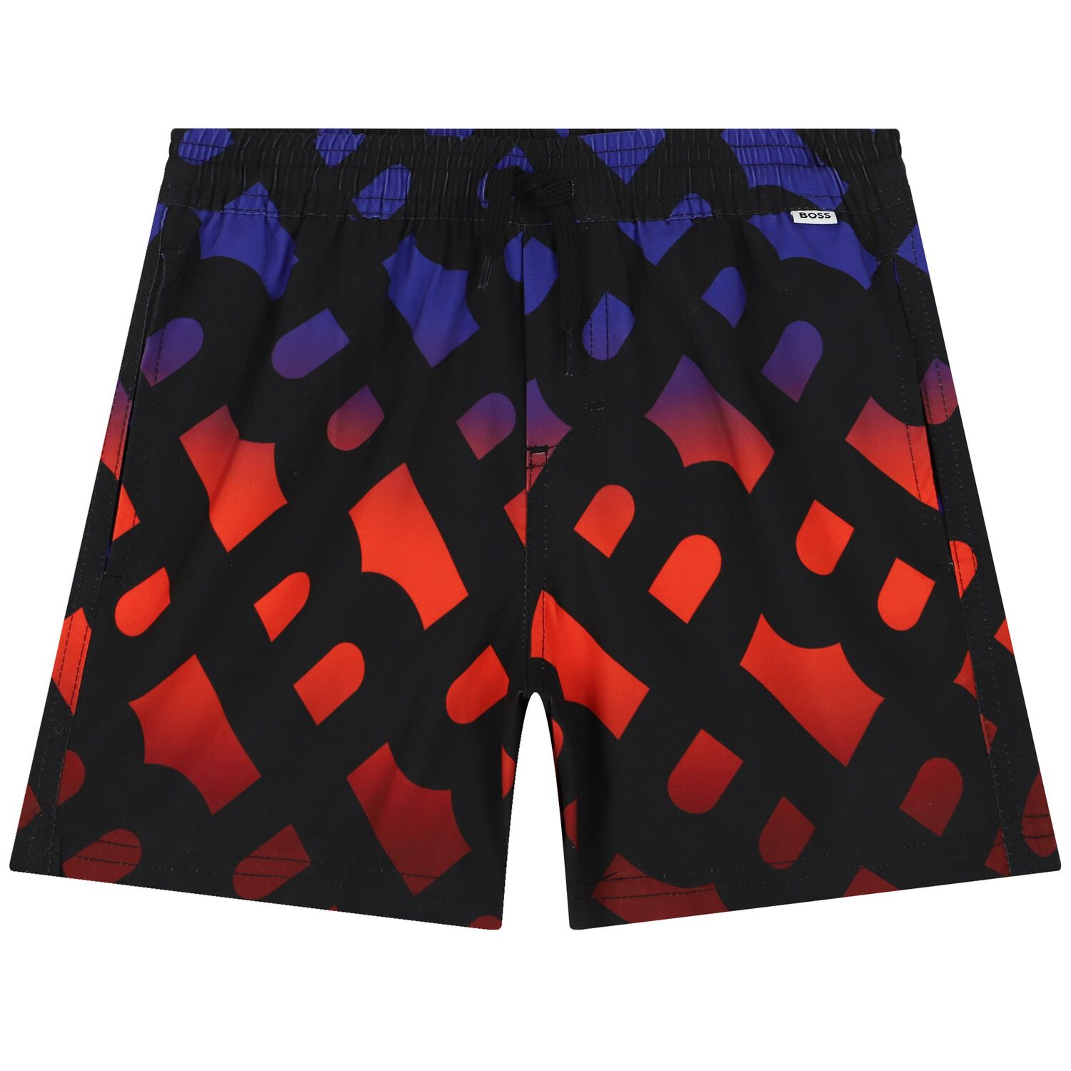 Boys Black Logo Swim Shorts, 1, hi-res image number null