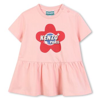 Younger Girls Pink Logo Dress