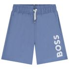 Boys Blue Logo Swim Shorts, 2, hi-res