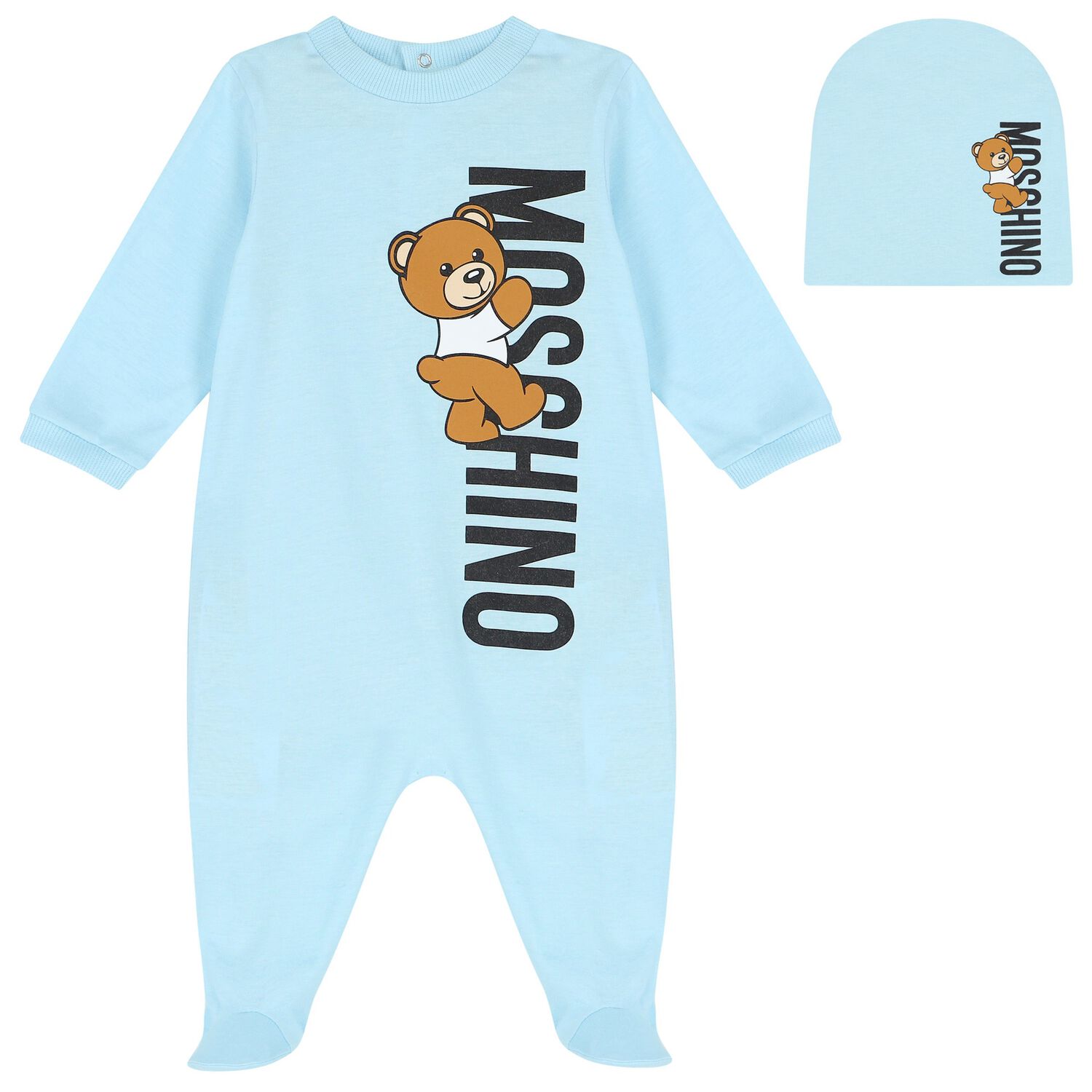 Baby Boys Blue Teddy Bear Logo Babygrow Gift Set, 1, hi-res