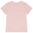 Girls Pink Teddy Bear Logo T-Shirt, 5, hi-res