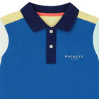 Boys Blue & Yellow Logo Polo Shirt, 1, hi-res