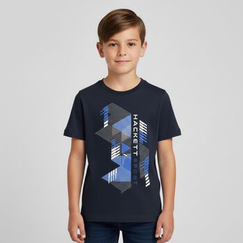 Boys Navy Blue Logo T-Shirt