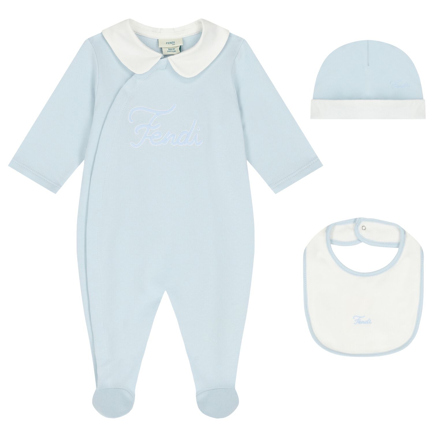 Baby Boys Blue Logo Babygrow Gift Set, 2, hi-res
