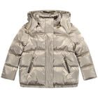 Girls Gold Logo Puffer Jacket, 1, hi-res