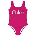 Girls Mini Me Pink Logo Swimsuit, 1, hi-res