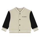 Younger Boys Beige & White Logo Tracksuit Set ( 3 Piece ), 1, hi-res