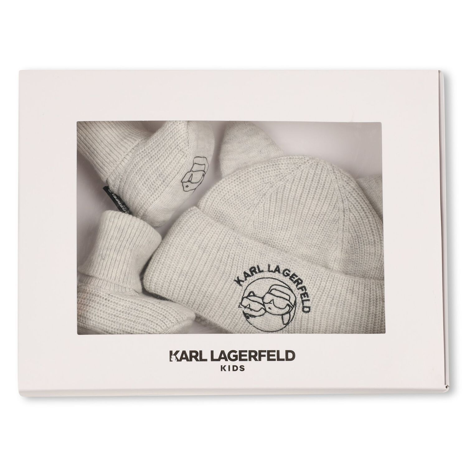 Grey Hat & Bootie Ikonik Karl & Choupette Baby Gift Set, 1, hi-res