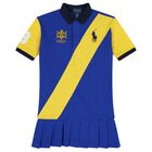 Girls Blue & Yellow Logo Dress, 1, hi-res