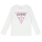 Girls White Logo Sweatshirt, 1, hi-res