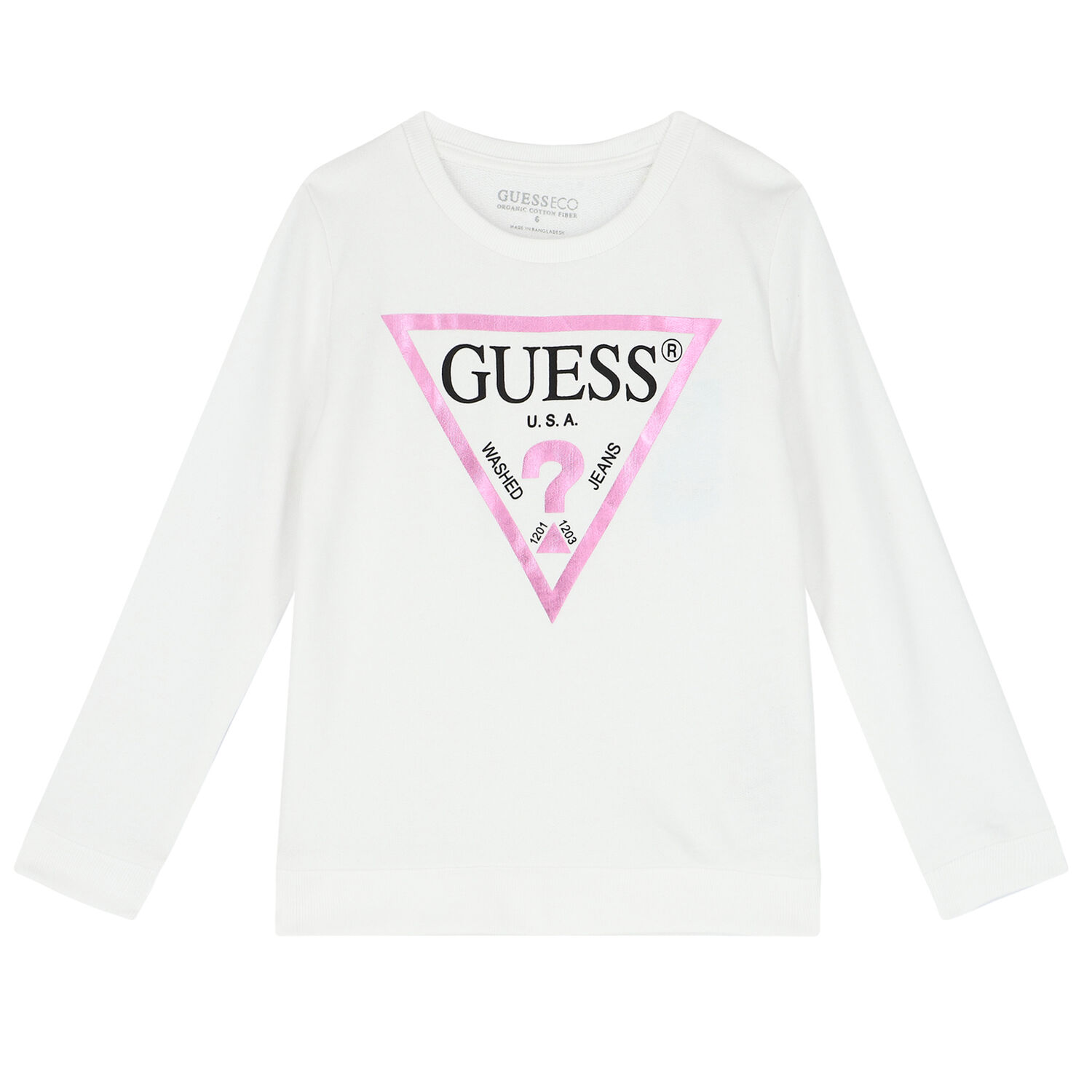 Girls White Logo Sweatshirt, 1, hi-res