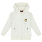 Girls Ivory & Gold Logo Tracksuit, 1, hi-res