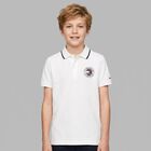 Boys White Logo Polo Shirt, 3, hi-res