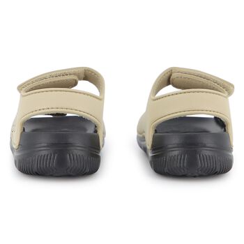 Boys Beige & Black Logo Sandals
