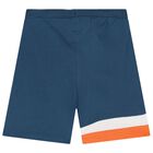 Boys Orange & Navy Blue Shorts Set, 1, hi-res