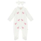 Baby Girls Ivory Roses Babygrow Set, 2, hi-res