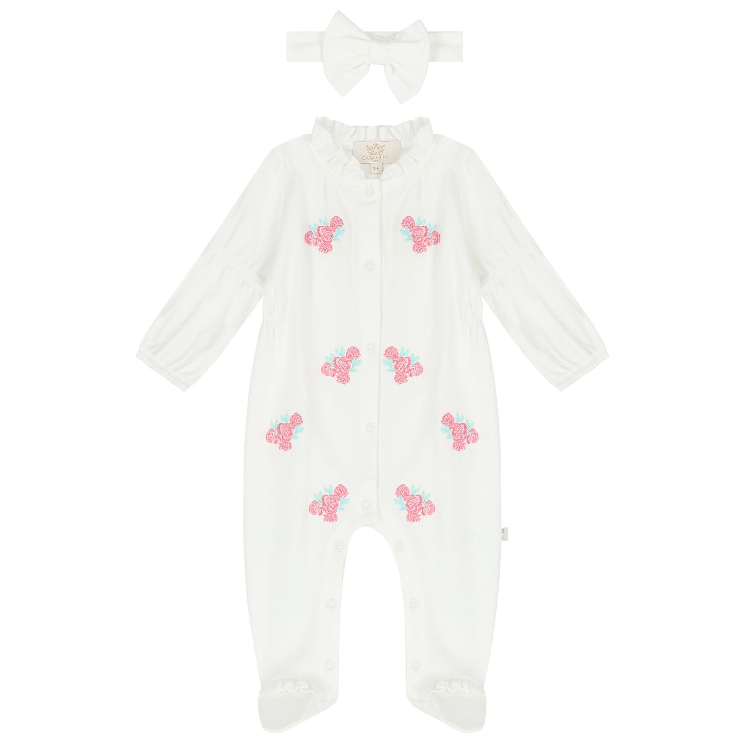 Baby Girls Ivory Roses Babygrow Set, 2, hi-res image number null