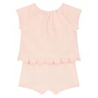 Baby Girls Pink Logo Romper, 1, hi-res