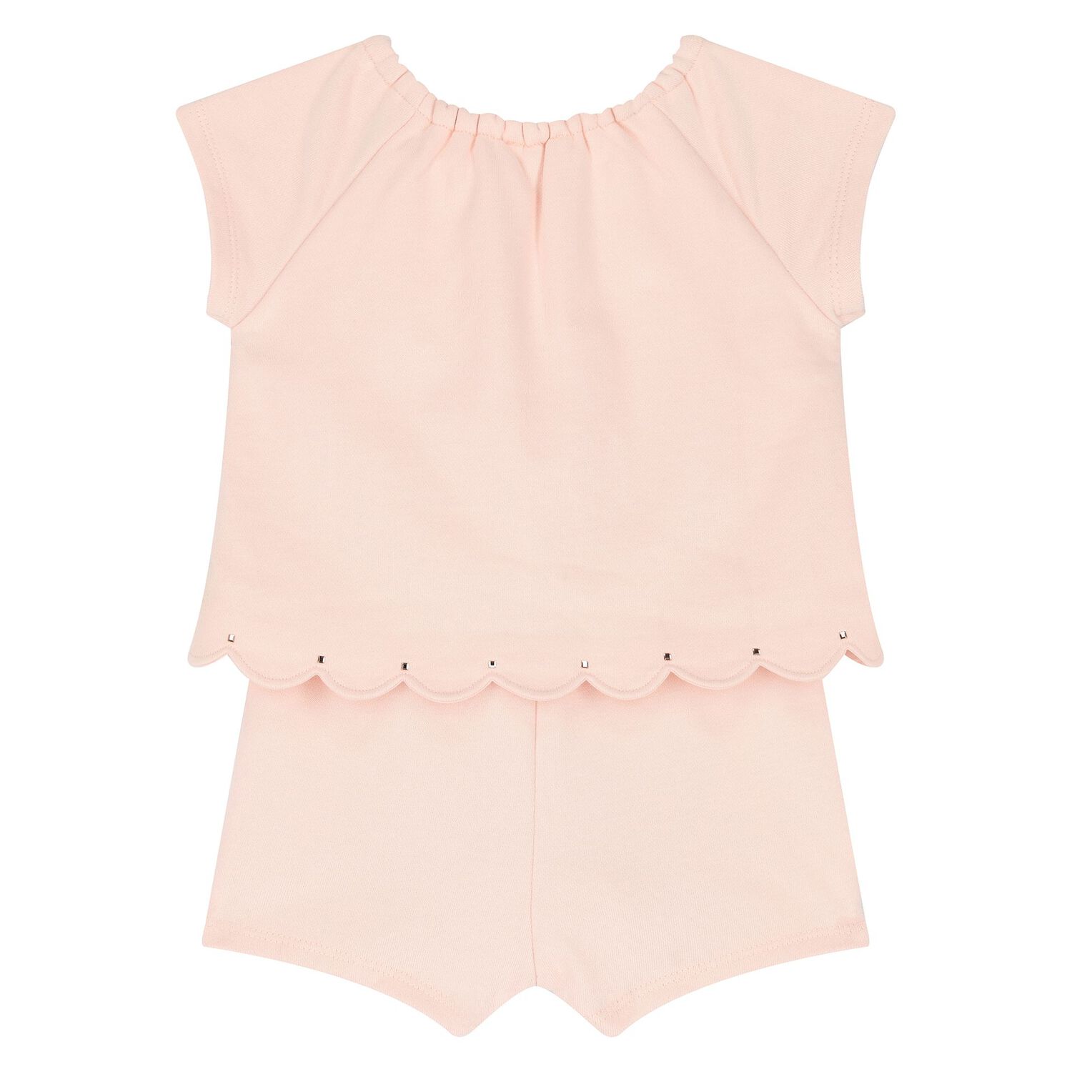 Baby Girls Pink Logo Romper, 1, hi-res