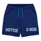 Boys Blue & Navy Logo Short Set, 1, hi-res