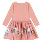 Younger Girls Pink Cat Dress, 2, hi-res