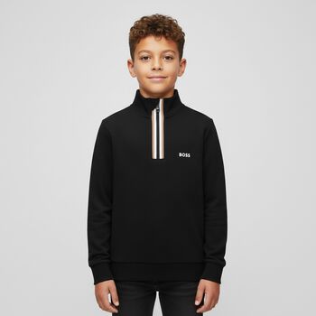 Boys Black Logo Sweatshirt