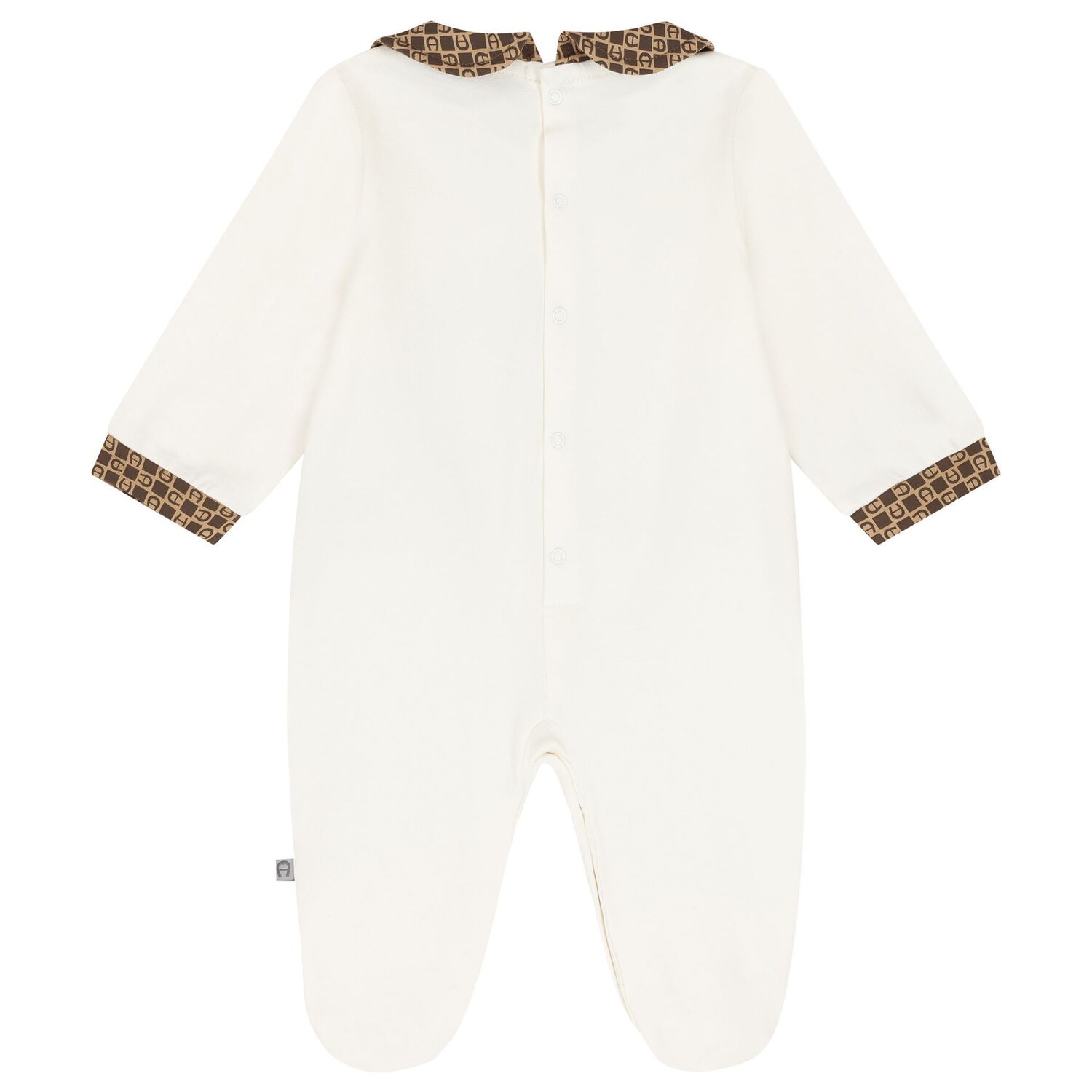 Ivory Teddy Bear Logo Babygrow Set, 1, hi-res