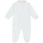 Baby Girls White Logo Babygrow, 1, hi-res