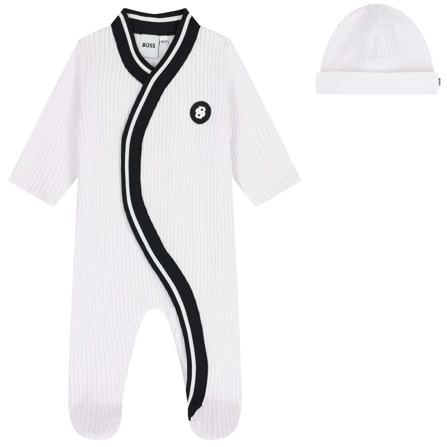 White Logo Babygrow Gift Set, 1, hi-res
