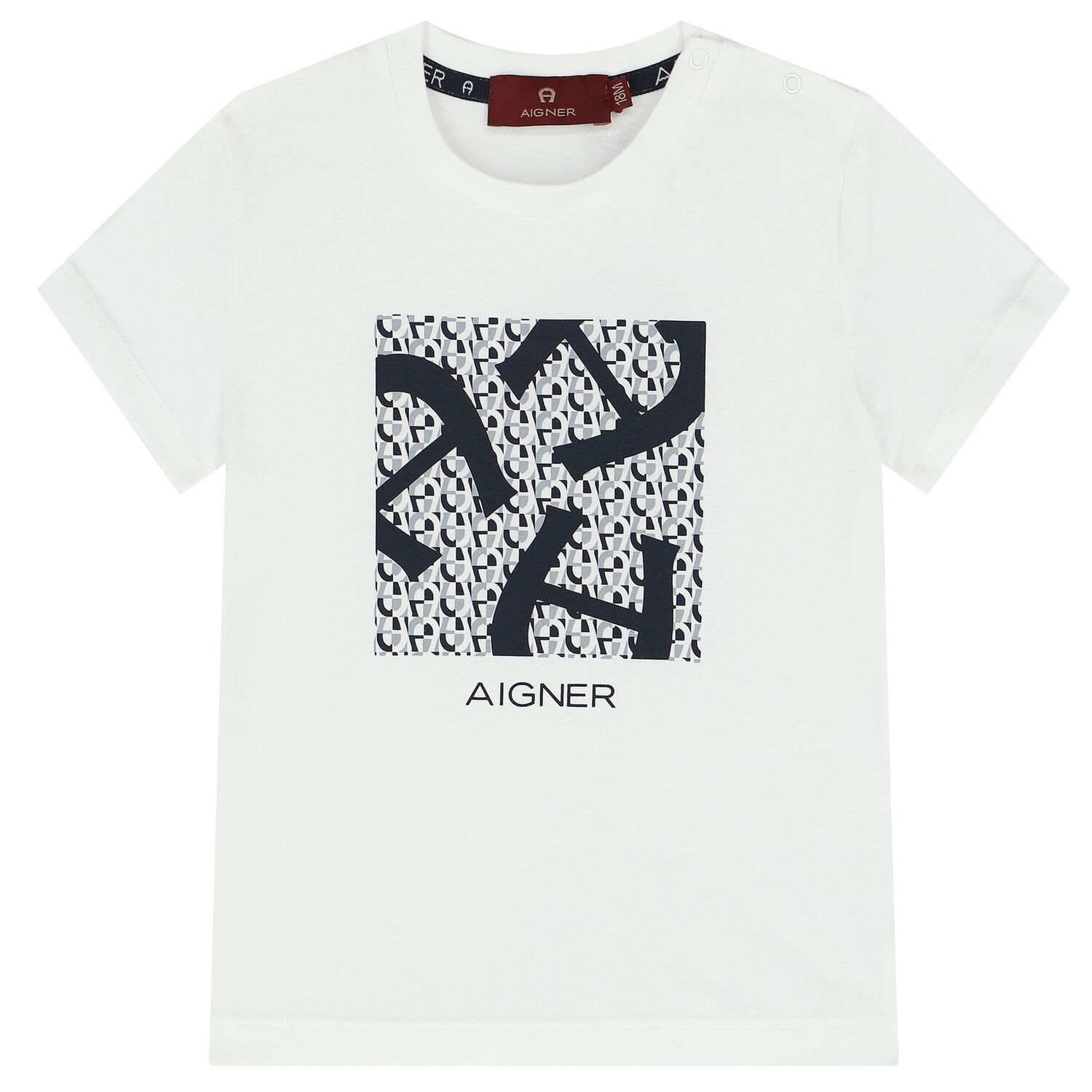 Younger Boys White Logo T-Shirt, 1, hi-res