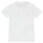 Boys White Logo Polo Shirt, 1, hi-res