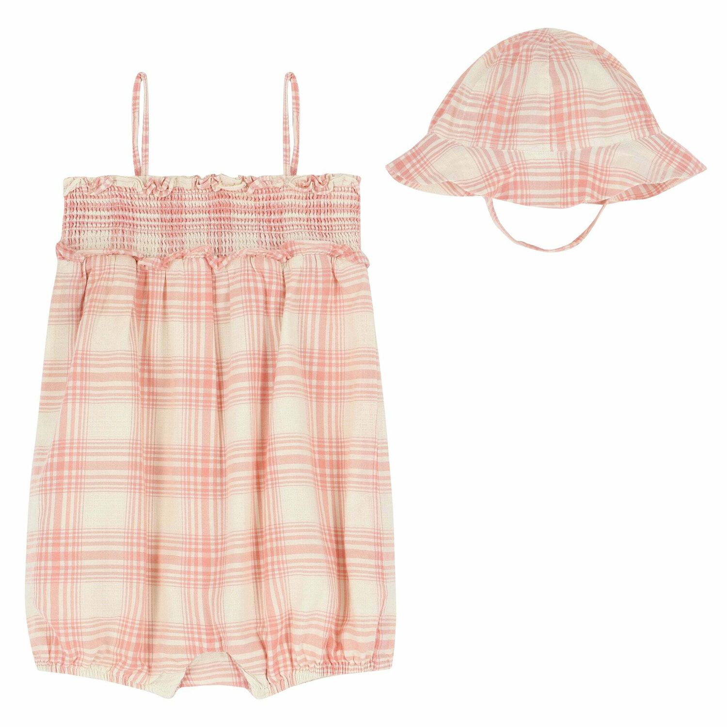 Baby Girls Pink & Ivory Romper Set, 1, hi-res