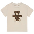 Beige Teddy Logo T-Shirt, 1, hi-res