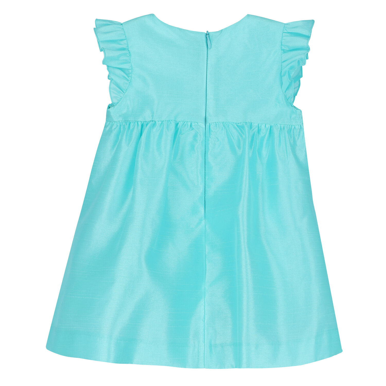 Baby Girls Blue Ruffled Dress, 1, hi-res image number null
