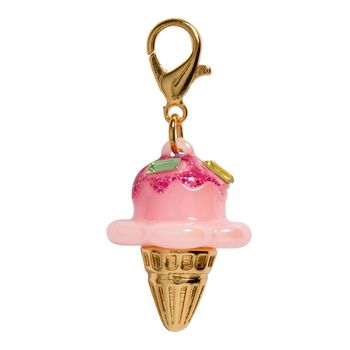 Girls Pink & Gold Ice Cream Charm