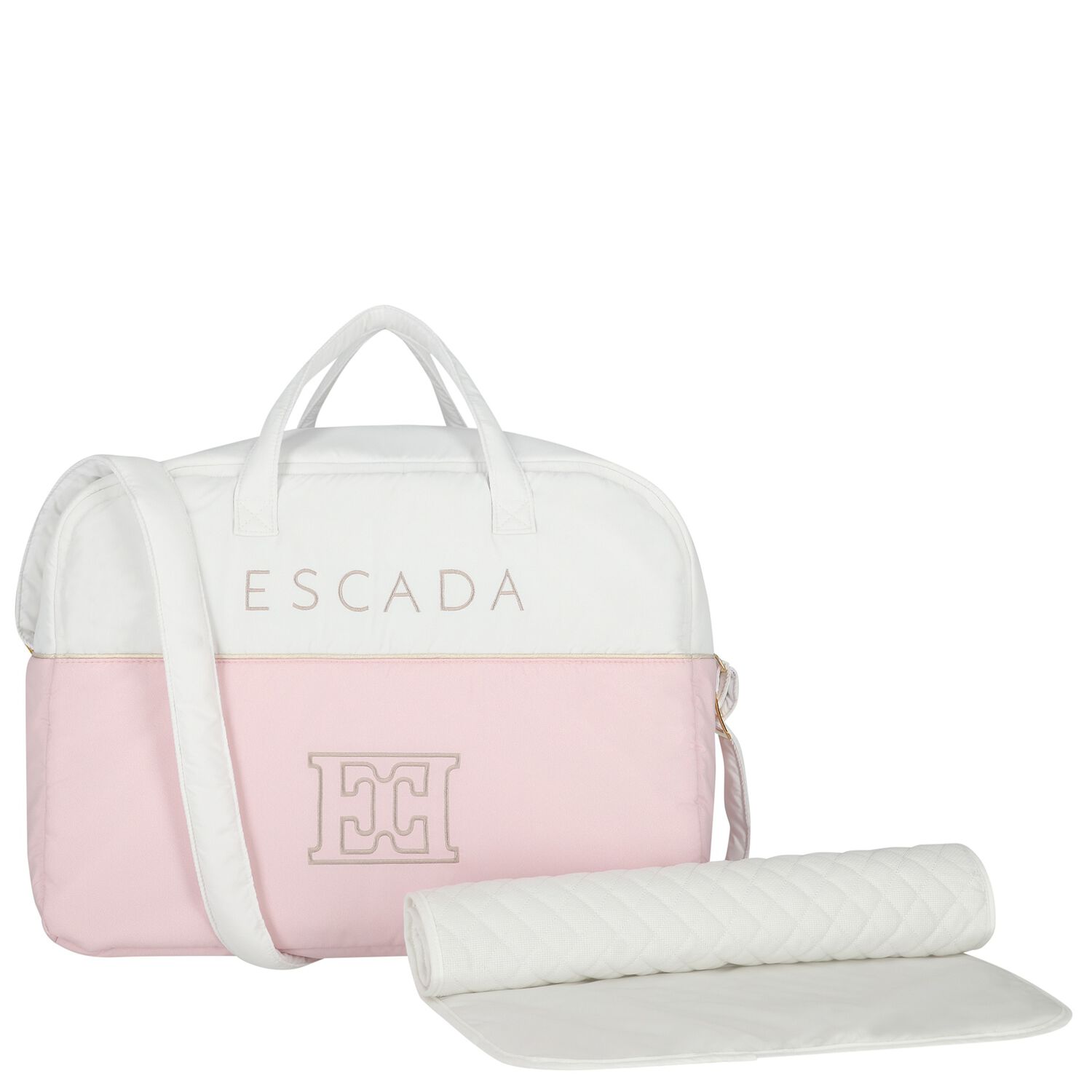 White & Pink Logo Baby Changing Bag, 2, hi-res