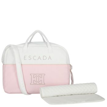White & Pink Logo Baby Changing Bag