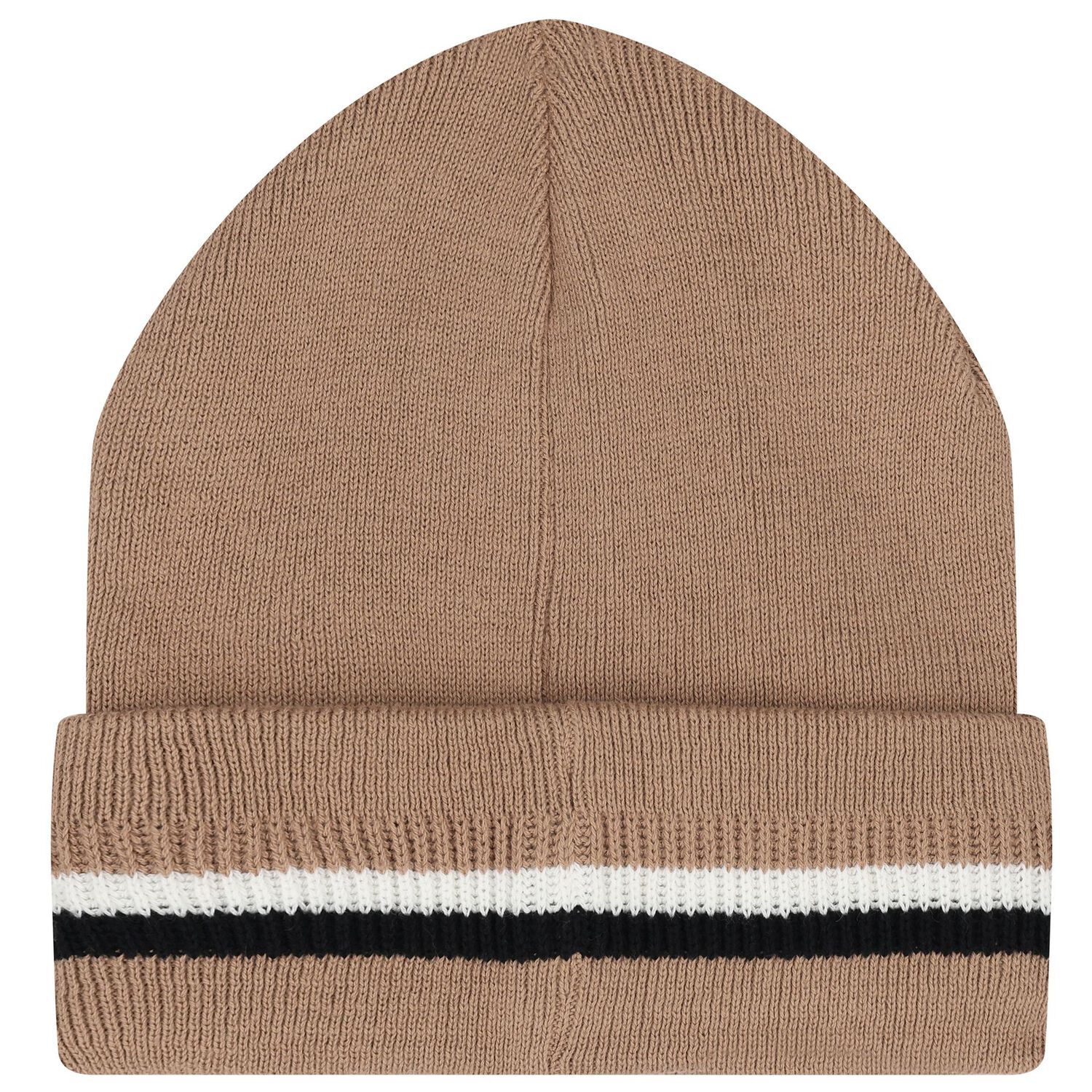 Boys Beige Logo Beanie Hat, 2, hi-res