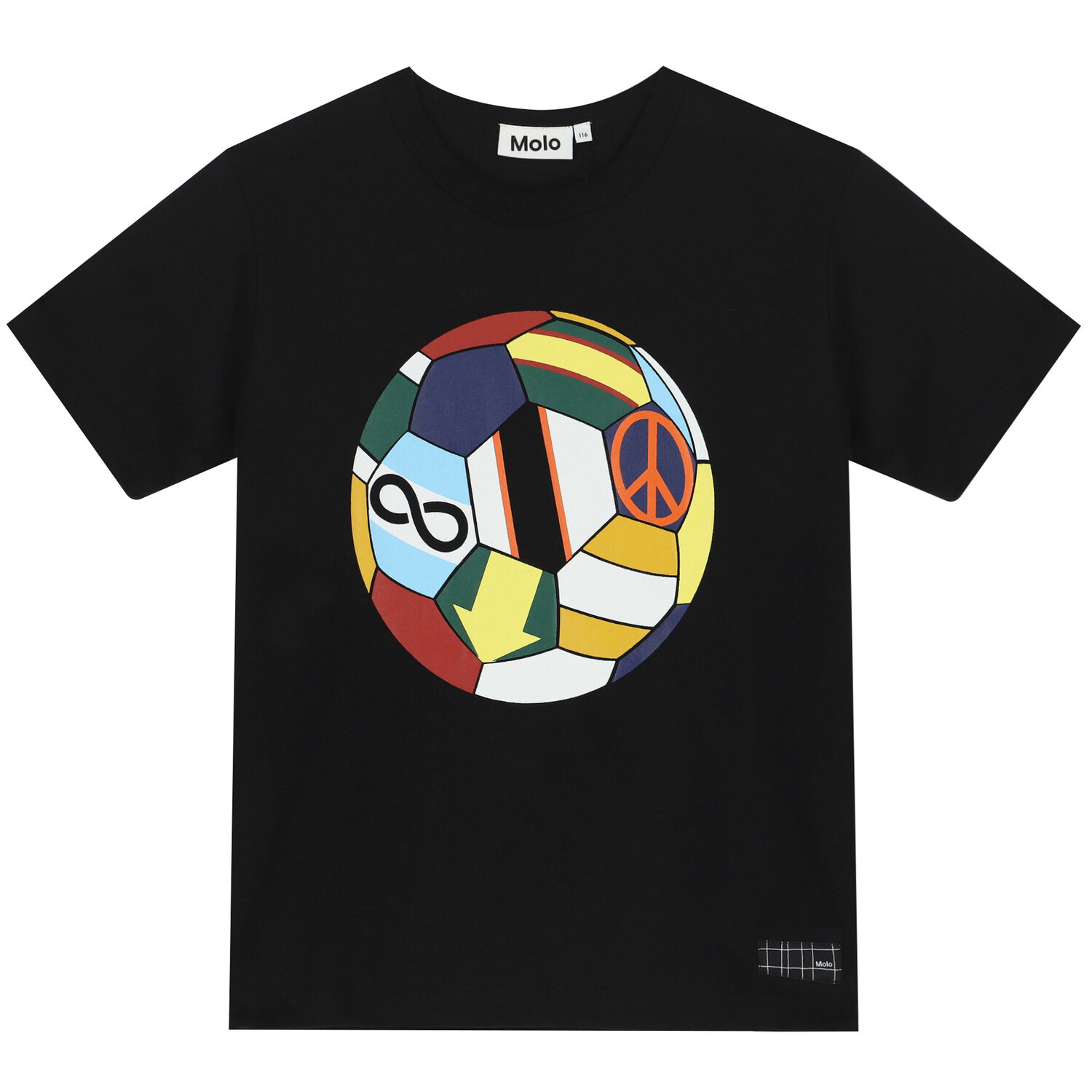 Boys Black Football T-Shirt, 1, hi-res