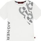 Younger Boys White Logo T-Shirt, 1, hi-res