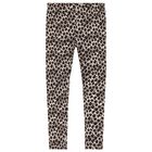 Girls Beige Leopard Leggings, 1, hi-res