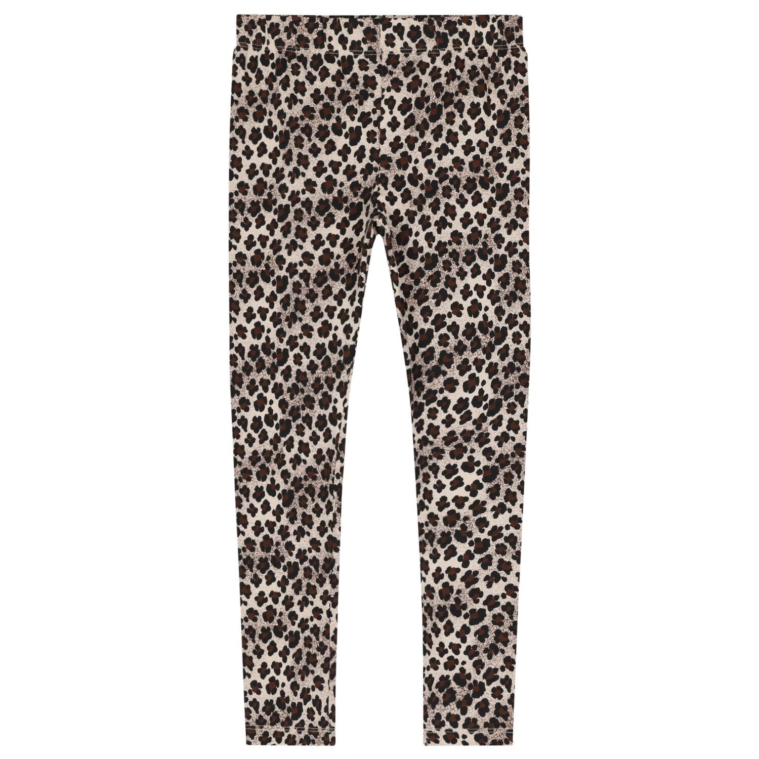 Girls Beige Leopard Leggings, 1, hi-res