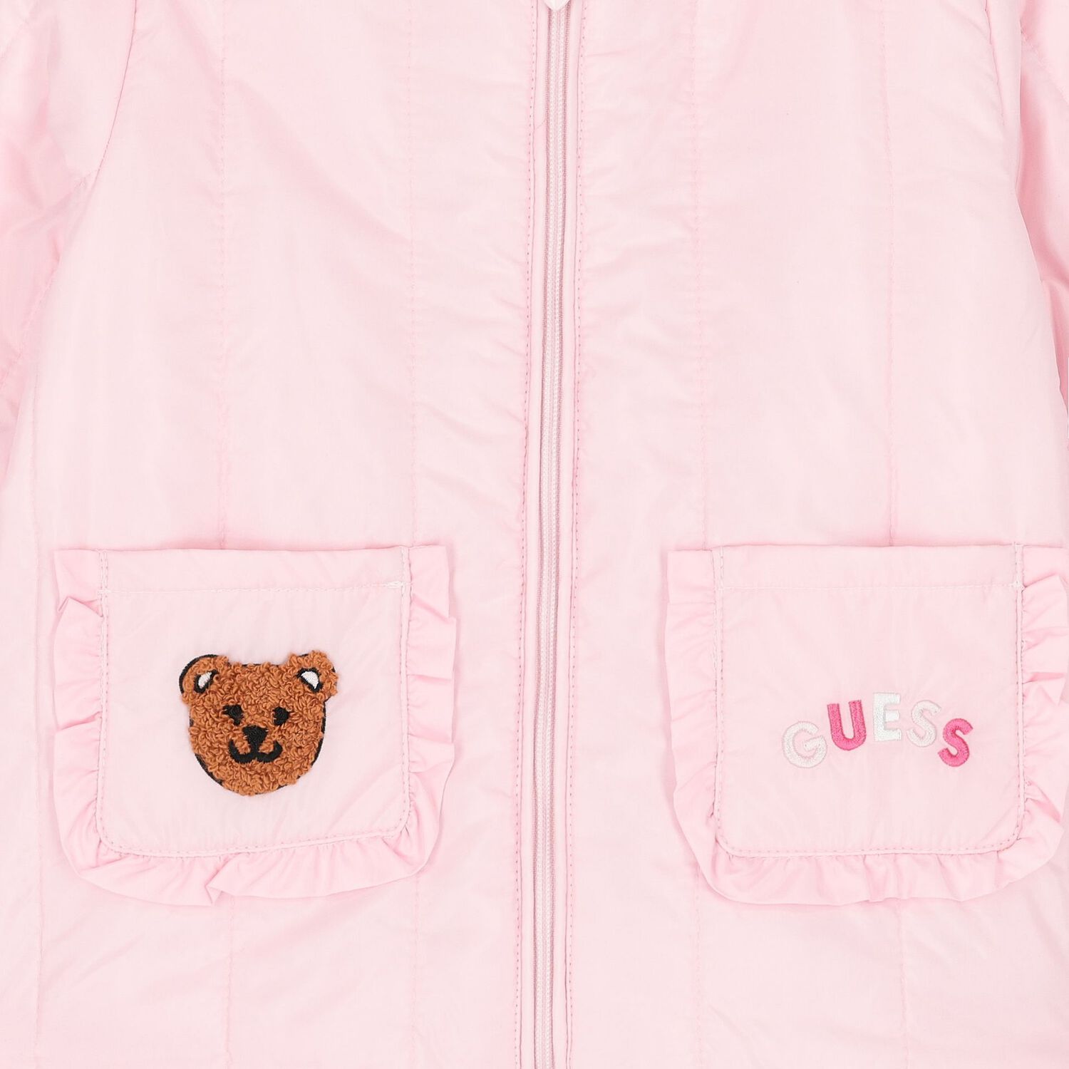 Younger Girls Pink Padded Puffer Jacket, 1, hi-res image number null