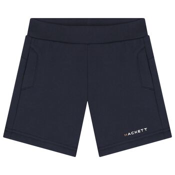Boys Navy Blue Logo Shorts