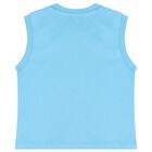 Blue & White Teddy Bear Logo Shorts Set, 2, hi-res